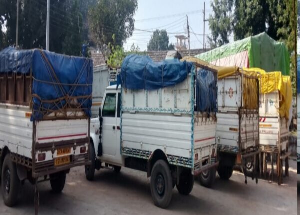 झारखंड के चार पिकअप अवैध धान  छत्तीसगढ़ में पकड़ाया, राइस मिलरों से हुई थीं डील